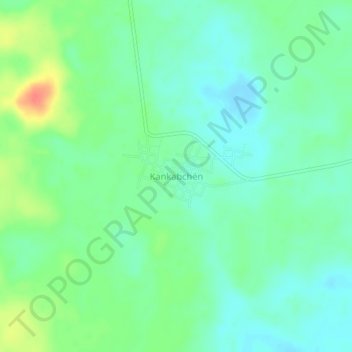 Mapa topográfico Kankabchén, altitud, relieve