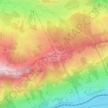 Mapa topográfico Thaler Höhe, altitud, relieve