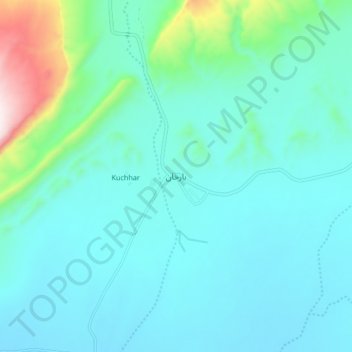 Mapa topográfico Barkhan, altitud, relieve