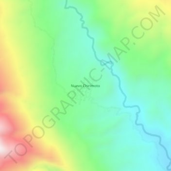 Mapa topográfico Nuevo Chirimoto, altitud, relieve