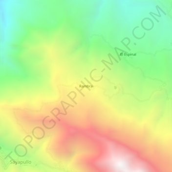 Mapa topográfico Rambra, altitud, relieve