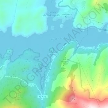 Mapa topográfico Las Cruceras, altitud, relieve