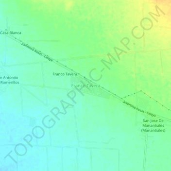 Mapa topográfico Franco Tavera, altitud, relieve