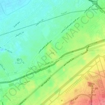 Mapa topográfico قباء, altitud, relieve