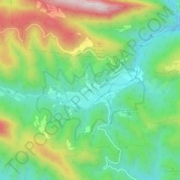 Mapa topográfico Oix, altitud, relieve