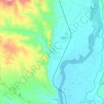 Mapa topográfico Gerb, altitud, relieve