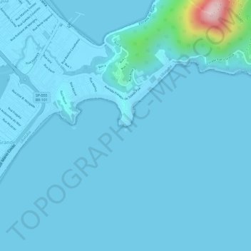 Mapa topográfico Ponta da Seringa, altitud, relieve