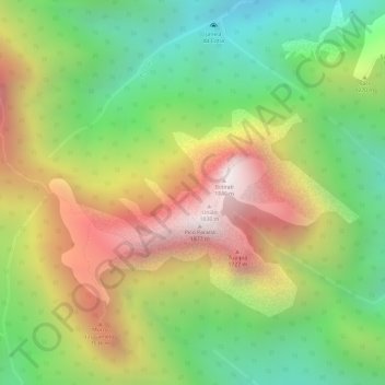 Mapa topográfico Serra do Mar, altitud, relieve