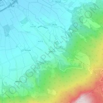 Mapa topográfico Opacua, altitud, relieve