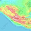 Mapa topográfico Huehuetenango, altitud, relieve