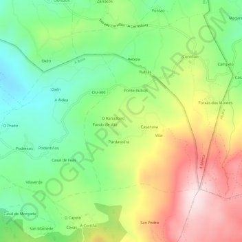Mapa topográfico Barrio, altitud, relieve