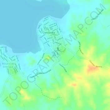 Mapa topográfico Totumo, altitud, relieve