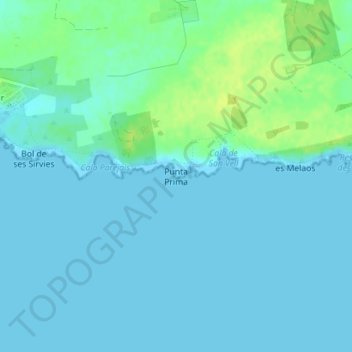 Mapa topográfico Punta Prima, altitud, relieve