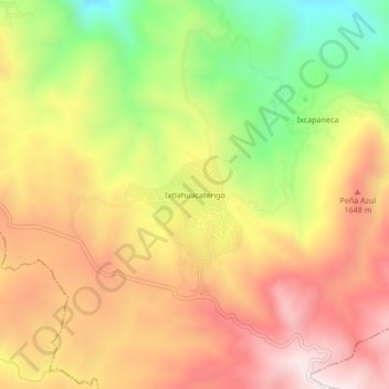 Mapa topográfico Ixtlahuacatengo, altitud, relieve