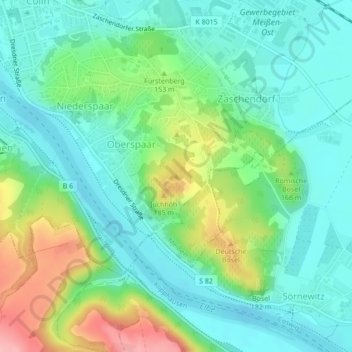 Mapa topográfico Karlshöhe, altitud, relieve