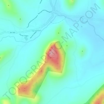 Mapa topográfico Morro do Cruzeiro, altitud, relieve