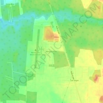 Mapa topográfico María Dolores, altitud, relieve