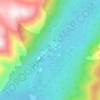 Mapa topográfico Good Hope Lake, altitud, relieve