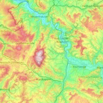 Mapa topográfico Berkatal, altitud, relieve