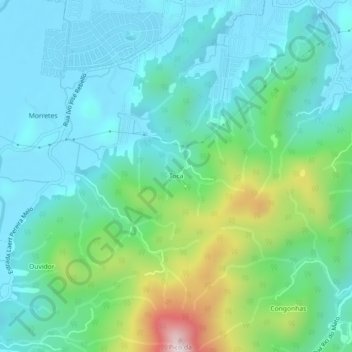 Mapa topográfico Toca, altitud, relieve