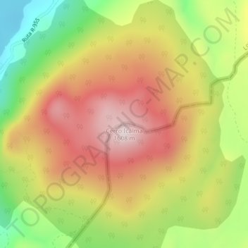 Mapa topográfico Cerro Icalma, altitud, relieve