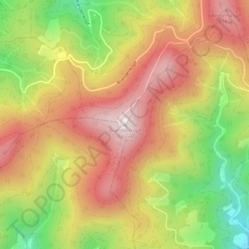 Mapa topográfico Brandenkopf, altitud, relieve
