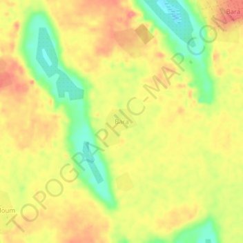 Mapa topográfico Bara, altitud, relieve
