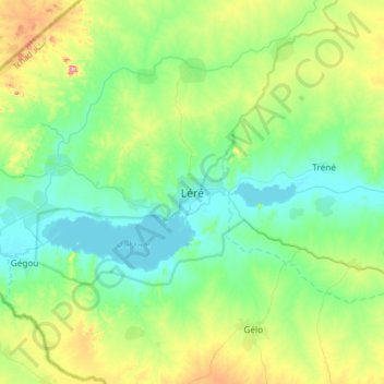 Mapa topográfico Léré, altitud, relieve
