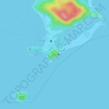 Mapa topográfico Morro das Encantadas, altitud, relieve