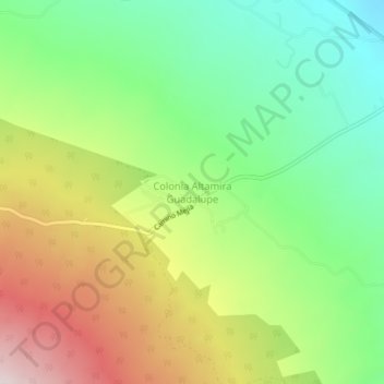 Mapa topográfico Colonia Altamira Guadalupe, altitud, relieve
