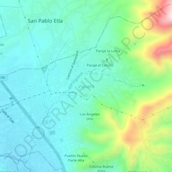 Mapa topográfico Viguera, altitud, relieve