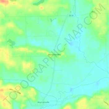 Mapa topográfico Mount Healthy, altitud, relieve