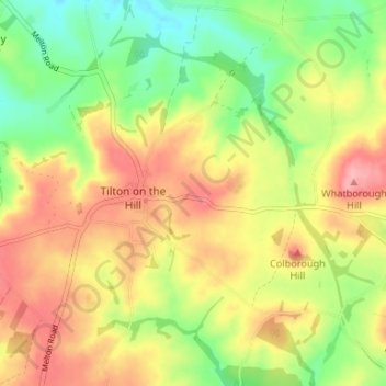 Mapa topográfico Halstead, altitud, relieve