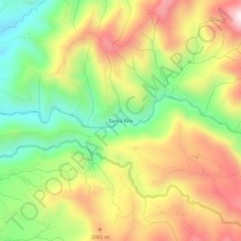 Mapa topográfico Santa Rita, altitud, relieve
