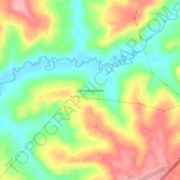 Mapa topográfico Carro Quebrado, altitud, relieve