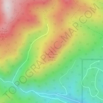 Mapa topográfico Blackhawk Peak, altitud, relieve