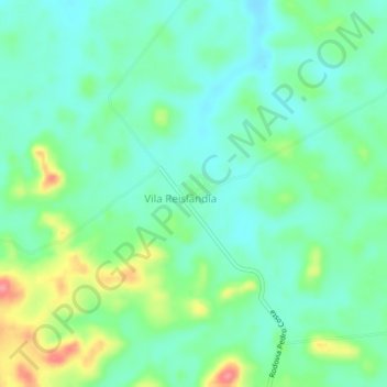 Mapa topográfico Reislândia, altitud, relieve