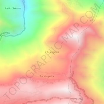 Mapa topográfico Chilcapata, altitud, relieve