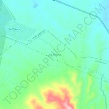 Mapa topográfico Los Pozos, altitud, relieve