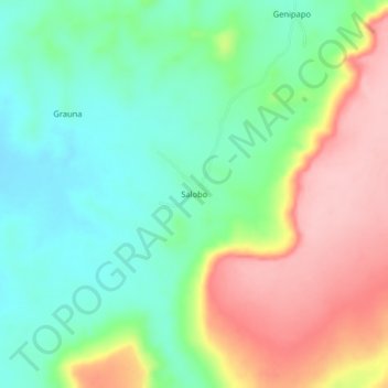Mapa topográfico Salobo, altitud, relieve
