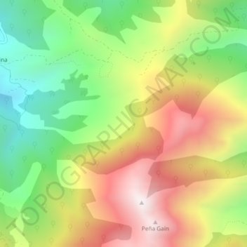 Mapa topográfico Llano las Campas, altitud, relieve