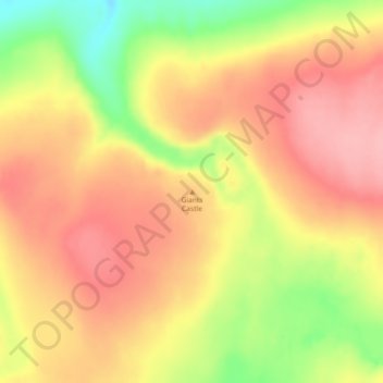 Mapa topográfico Giants Castle, altitud, relieve