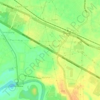 Mapa topográfico KM 59, altitud, relieve