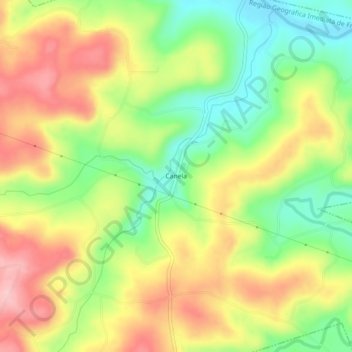 Mapa topográfico Canela, altitud, relieve