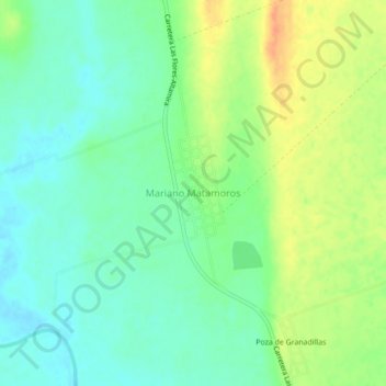 Mapa topográfico Mariano Matamoros, altitud, relieve