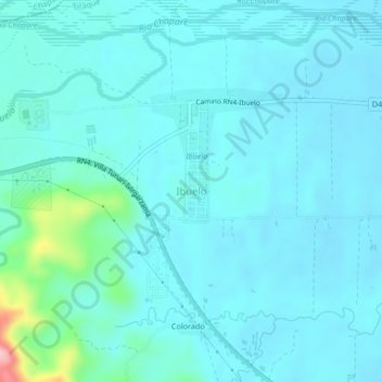 Mapa topográfico Ibuelo, altitud, relieve