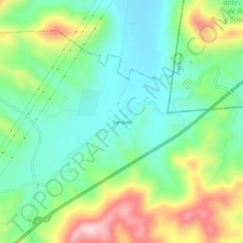 Mapa topográfico San Jose, altitud, relieve