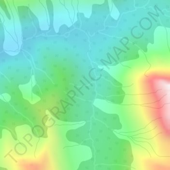 Mapa topográfico Rocky Mountains, altitud, relieve