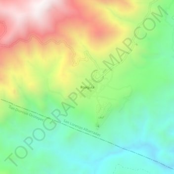 Mapa topográfico Roaguía, altitud, relieve