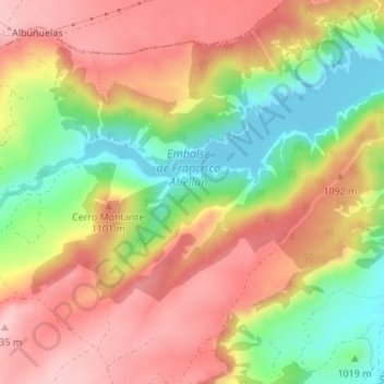 Mapa topográfico Fardes, altitud, relieve